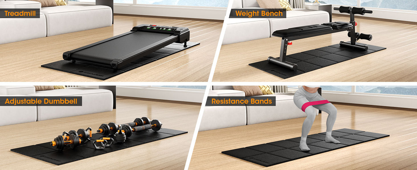 ZENMat! Foldable 6mm Treadmill Mat - Water, Slip & Noise Reduction